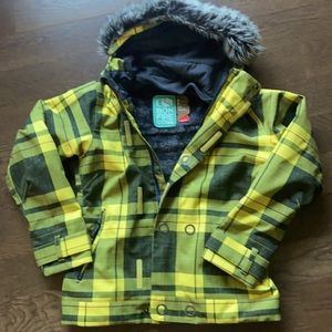 Bon Fire Women’s Snowboarding Jacket. Size Small, fur lined. Perfect condition.